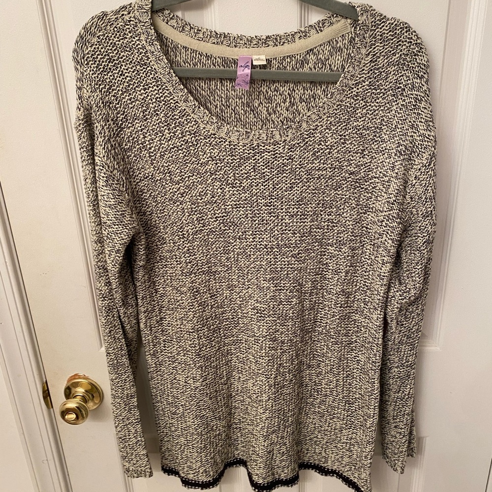 Elbow Patch Black-and-White Knit Sweater